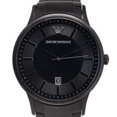 エンポリオ アルマーニ レナト 腕時計 AR-11184 クオーツ ブラック文字盤 ステンレススチール メンズ Emporio Armani 【中古】